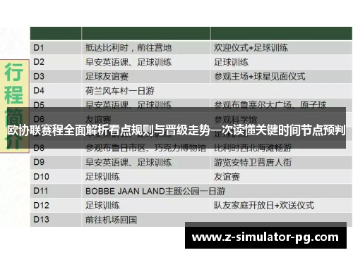 欧协联赛程全面解析看点规则与晋级走势一次读懂关键时间节点预判
